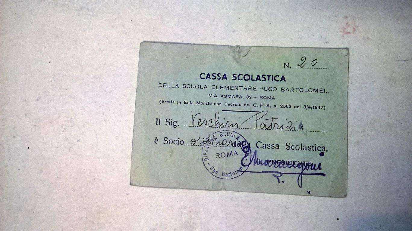 Cartaria Cassa Scolastica anni '50 